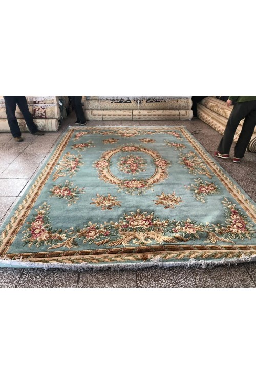 Китайский шерстяной ковер 0054038 Бирюзовый